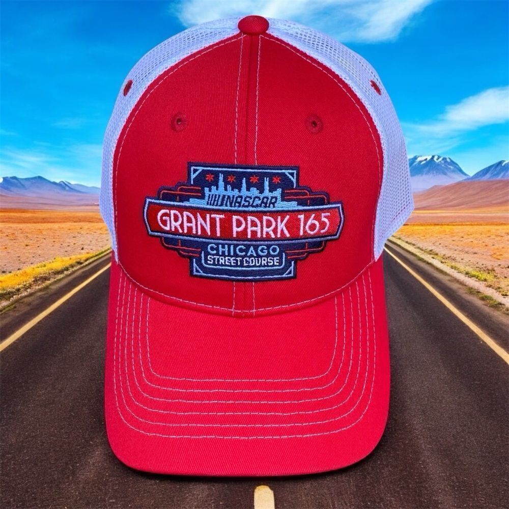 NWT New NASCAR Chicago Street Race Grant Park 165 Red/White Baseball Cap/Hat OS